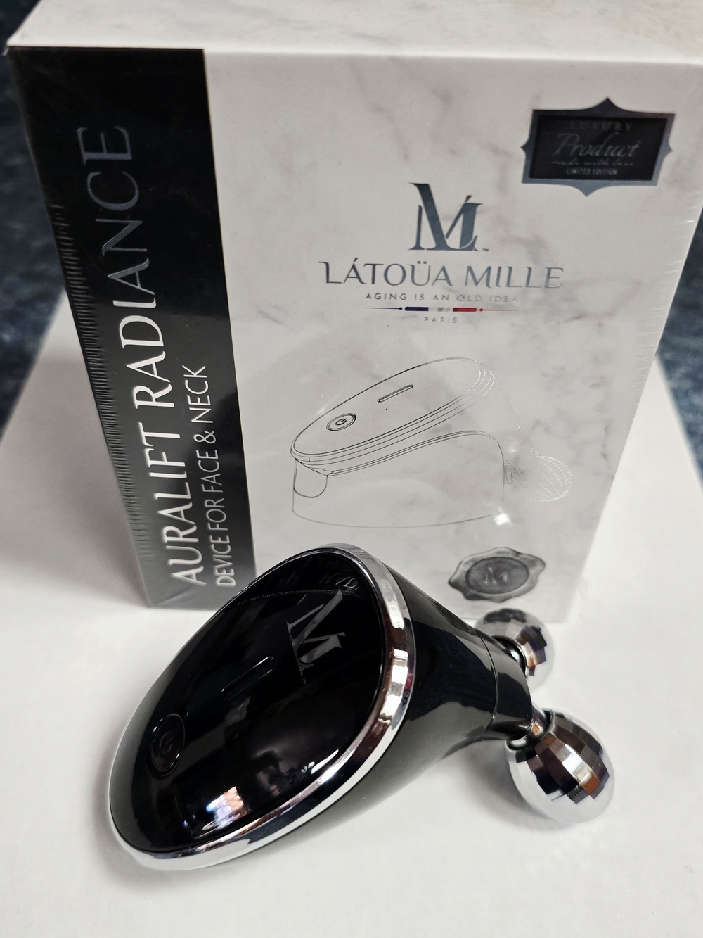 Latoua Mille Auralift Radiance Facial & Neck Device - Black & Silver
